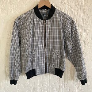 Vintage Liz Claiborne Liz Wear Blue and Black Plaid Jacket Size Small Petite